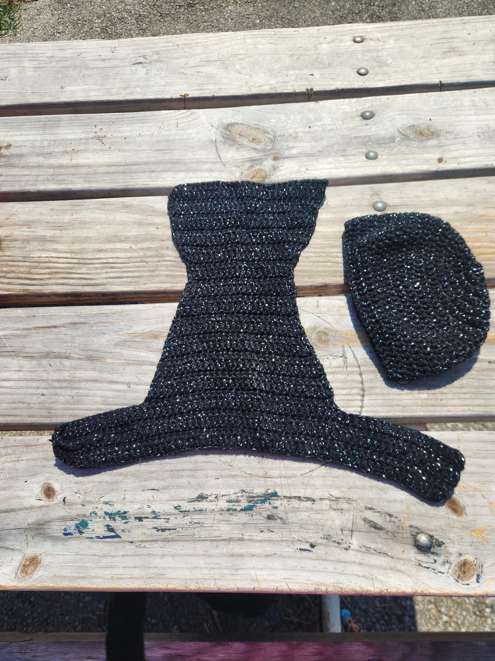 Handmade Black Crochet Baby Outfit Set